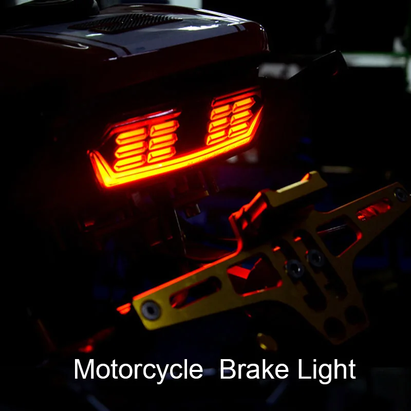 

Motorcycle Scooter Light Tail Rear Brake Waterproof Double Flash Warning Light