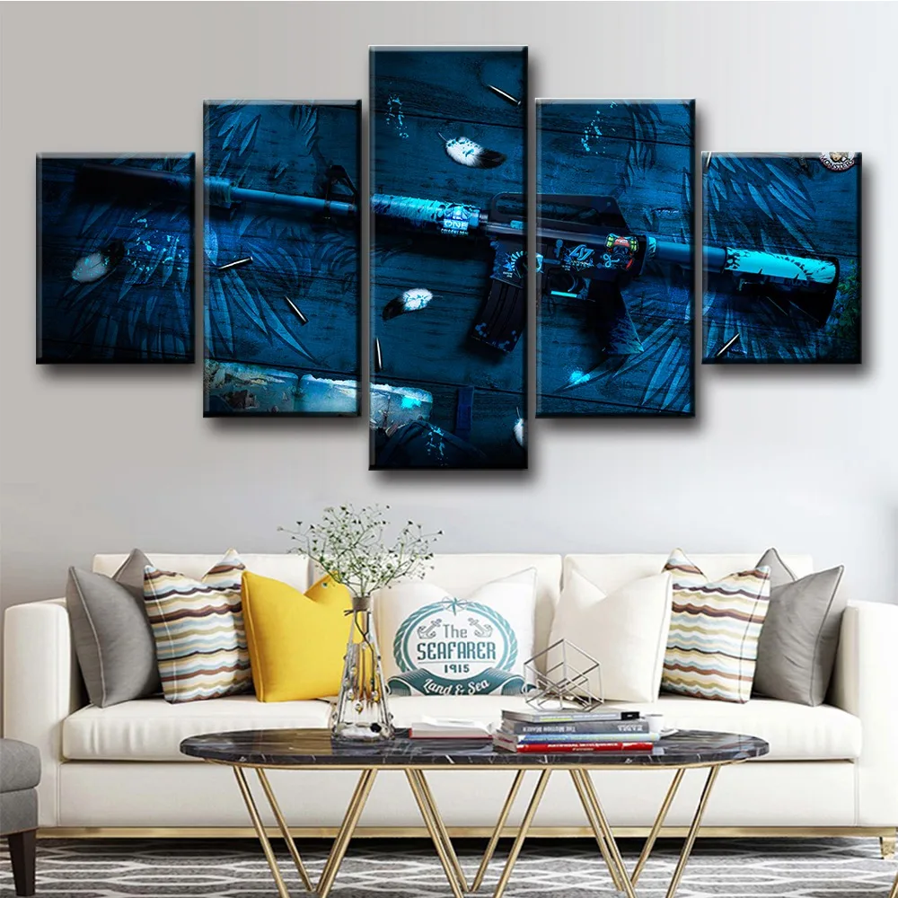 Картина на холсте для дома 5 шт. Counter Strike глобальное оружие нападения украшение