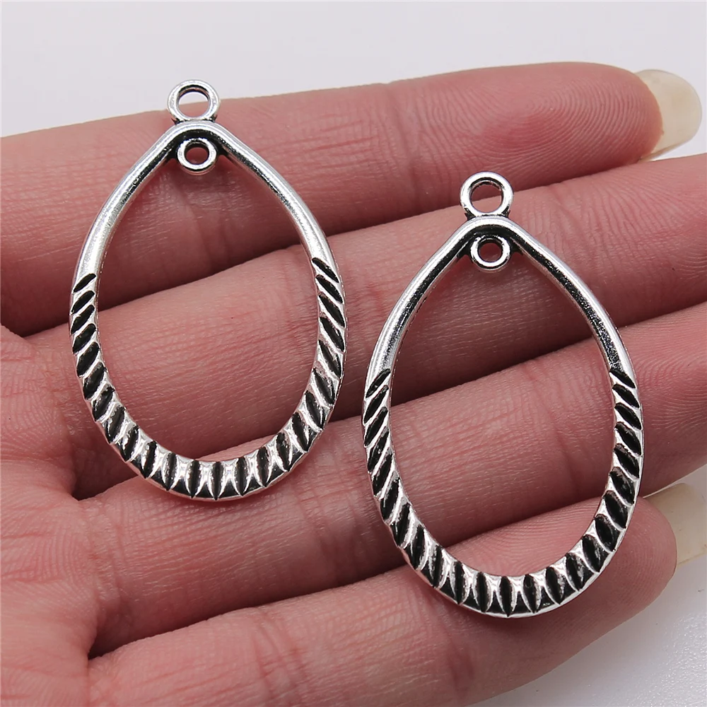 

8pcs 26x43mm Charm Earrings Connection For Jewelry Making Antique Bronze Color Antique Silver Color Earrings Charms