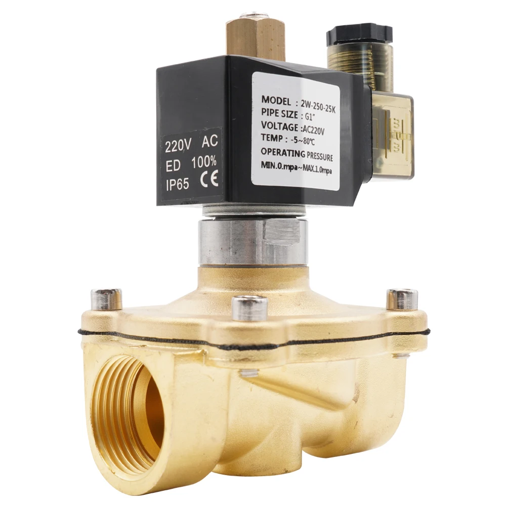Латунный нормально открытый Соленоидный клапан G3/8 &quotдо G2&quot NBR EPDM витонное