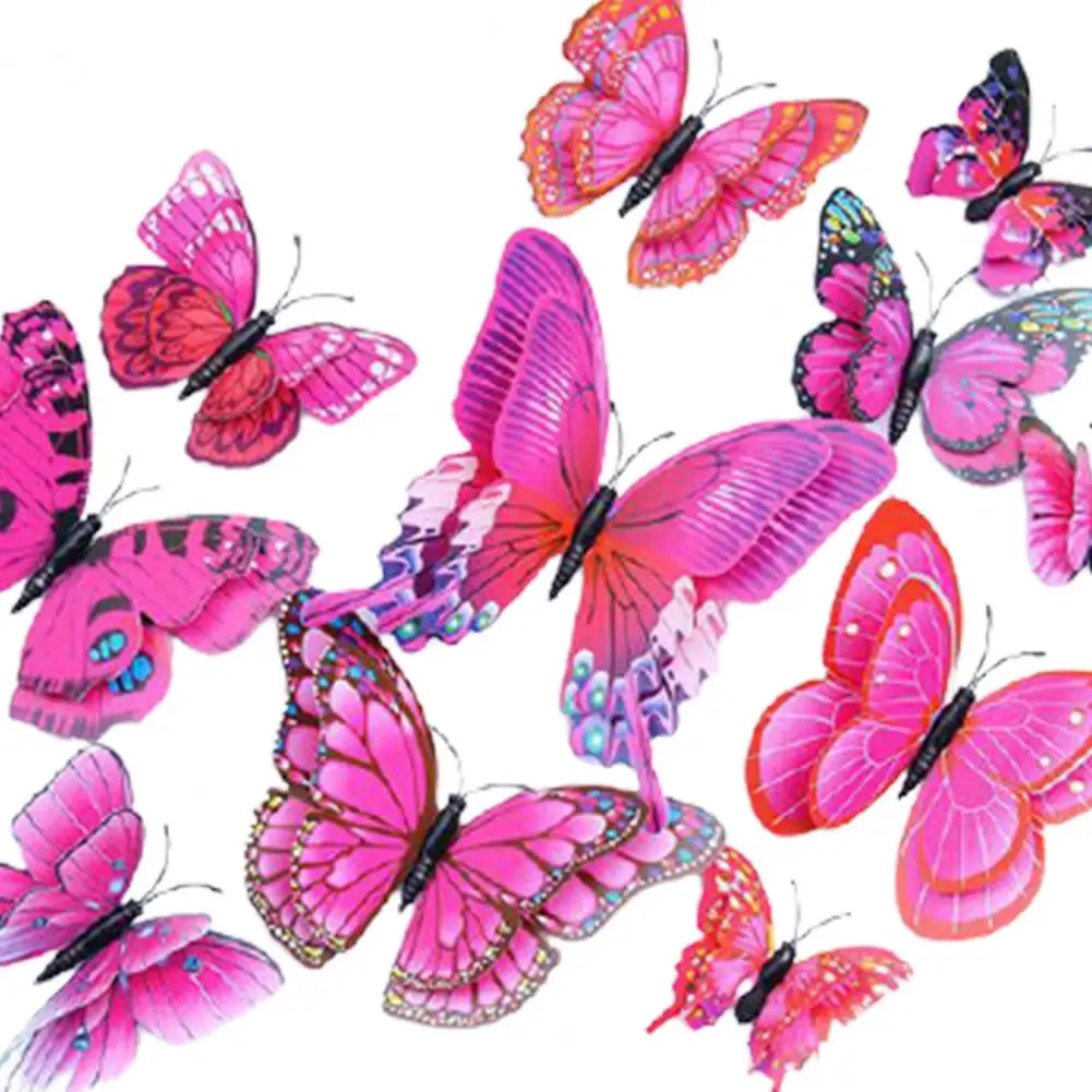 

Sticker Decals Butterfly Shape Magnetic PVC 3D Stereo Refrigerator Decoration Room Decor Accessories