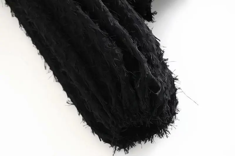 Женская стильная Лоскутная Блузка с кисточками прозрачные рубашки длинным