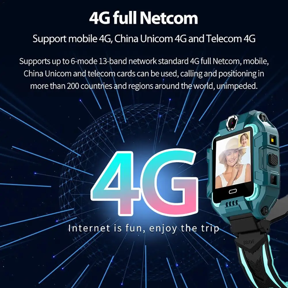 Детские Смарт часы 4G водонепроницаемые наручные для телефона с GPS спортивный