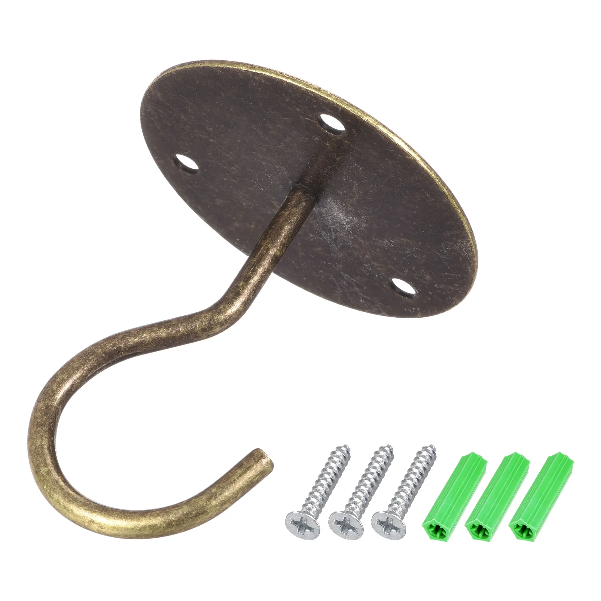 

Uxcell Ceiling Hooks Wall Mounted 65mm Round Plate Iron for Hanging Chandeliers Plants Bronze 3 Pcs