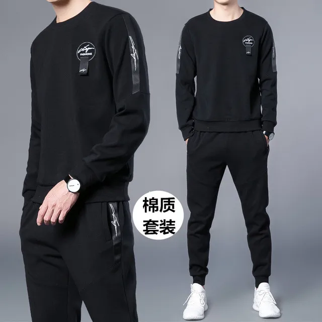 

Rlyaeiz 2019 Spring Sportswear Men Set Autumn Cotton Long Sleeve Hoodies + Pants Tracksuit Male Casual Sporting Suit ropa hombre