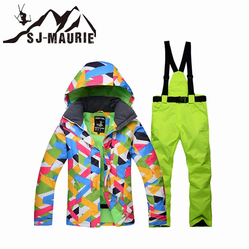 Высокое качество Зимний водонепроницаемый лыжный костюм для женщин сноуборд