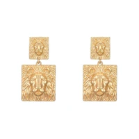 oorbellen zinc alloy lion head drop earrings for women bohemian style statement earrings wedding party jewelry 2020 gift bijoux