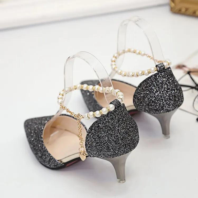 Сезон весна лето Элегантные женские повседневные сандалии на каблуке рюмочка с