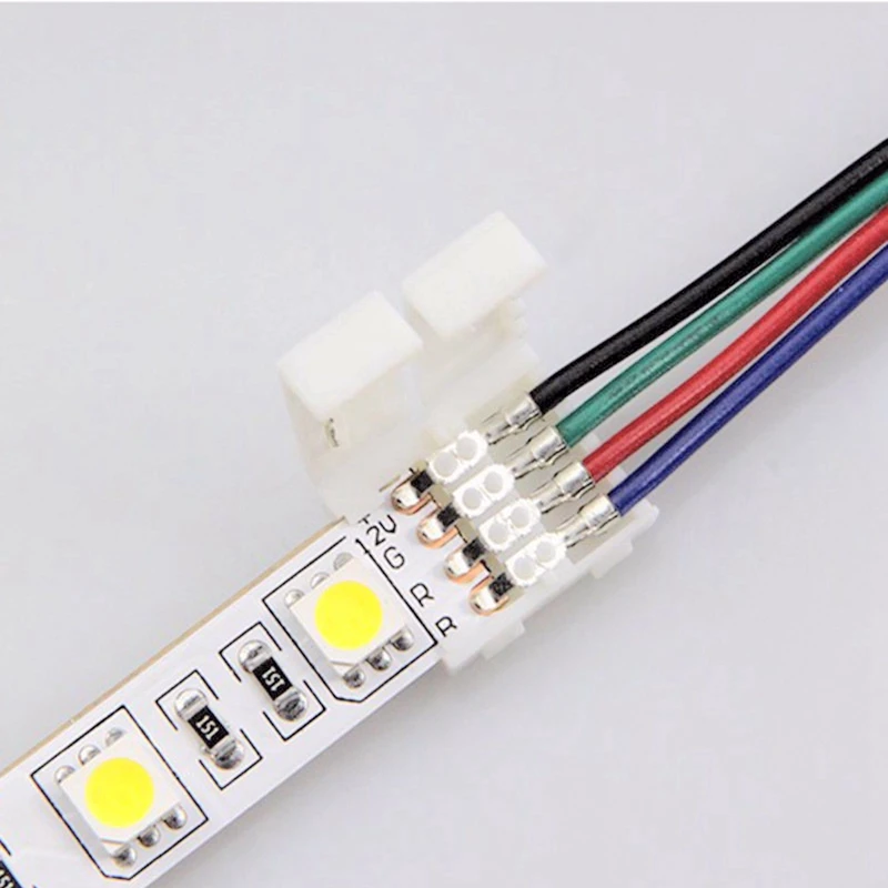10 шт. мм 4 Pin RGB Разъем для SMD 5050 светодиодные полосы света клип Solderless PCB плата с