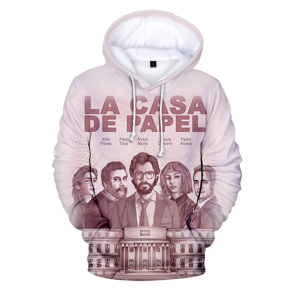 Мужская толстовка с капюшоном и 3D принтом Salvador Dali La Casa De Papel Повседневная Уличная