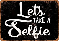 yousigns lets take selfie black background metal tin sign 12 x 8 inches retro vintage decor