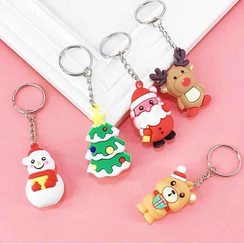 

Fashion Merry Christmas Navidad Decoration Santa Claus Elk Snowman Keychain New Year Decor 2021 Children Gift Xmas Noel
