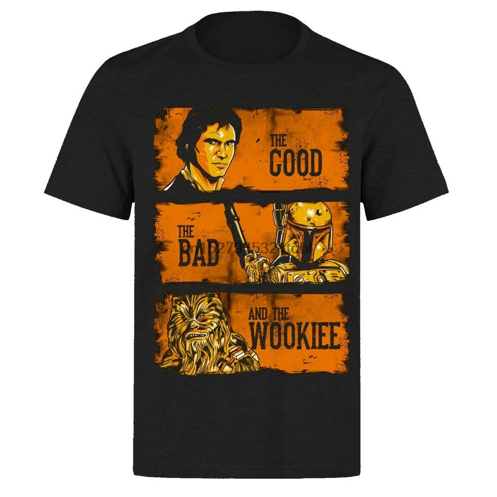Черная футболка THE GOOD BAD WOOKIE HAN SOLO MOVIE PH367 забавный дизайн футболки|Мужские