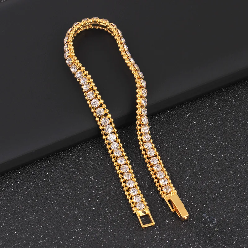 

Fashionable simple bracelet delicate personality set diamond copper chain design sense bracelet
