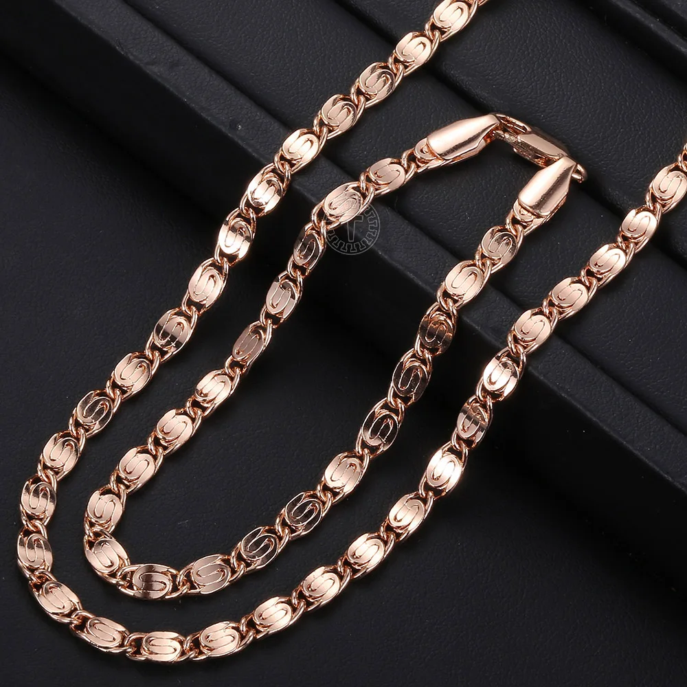 Женский и мужской браслет на шею набор украшений с улиткой из розового золота 4 мм