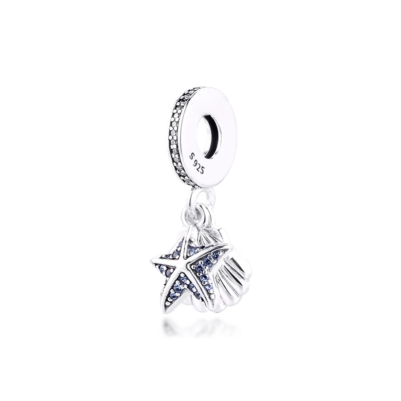 Подходит для Pandora Браслеты тропический Морская звезда и Sea Shell Подвески 100% 925 пробы