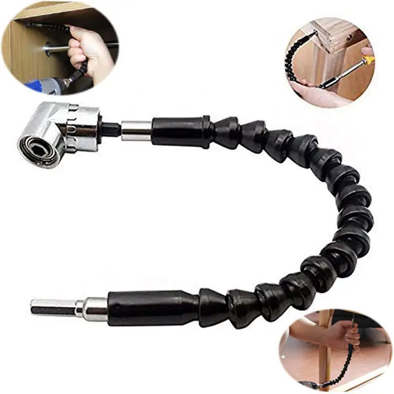 

1Pcs 105 Degree Right Angle Drill Extension netic Attachment + 1Pcs 1/4 inch Extension Bit (11.6Inch) + 3Pcs 1/4 inch Hex Sha