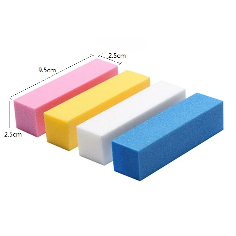 High Foaming Square Sponge Nail File 7 Colors Soft Sanding Block Manicure Tool Modification Polishing Strip Not hurt the Nails | Красота и