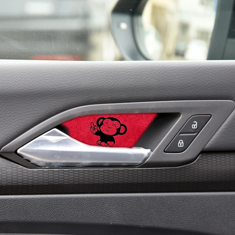 

For Volkswagen VW Golf 8 MK8 2020 2021 New Luxury Metal Short Plush Interior Door Handle Trim Decorative Cover Accessories CN