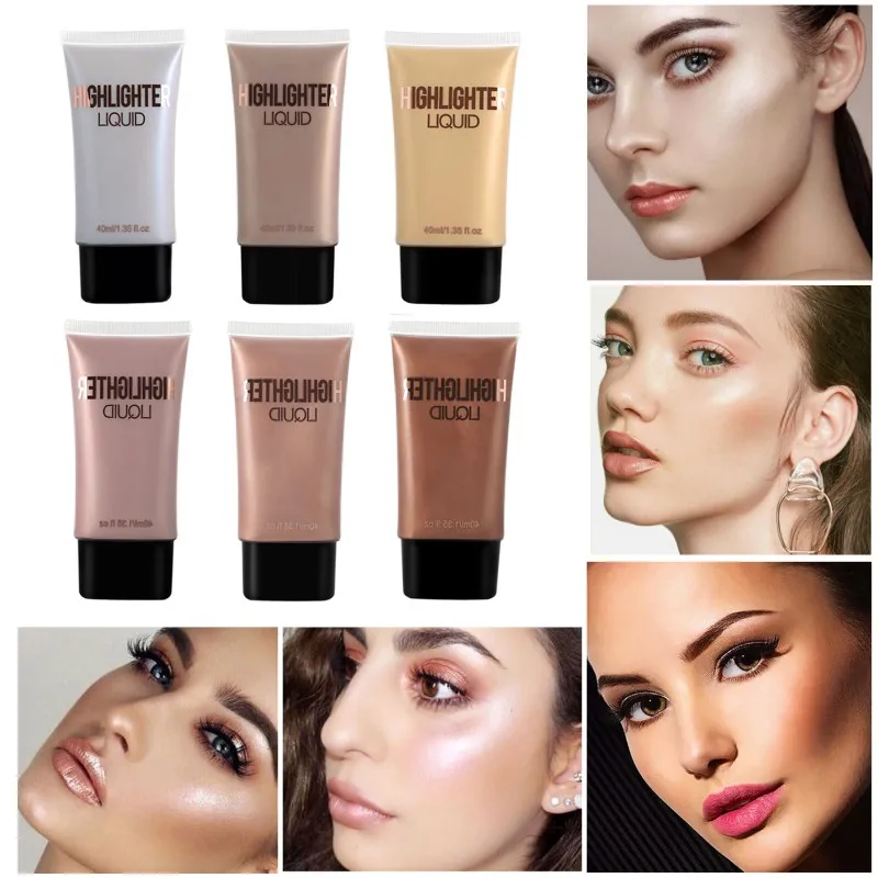 Шланг жидкий хайлайтер долговечный яркий цвет кожи блестящий влагостойкий