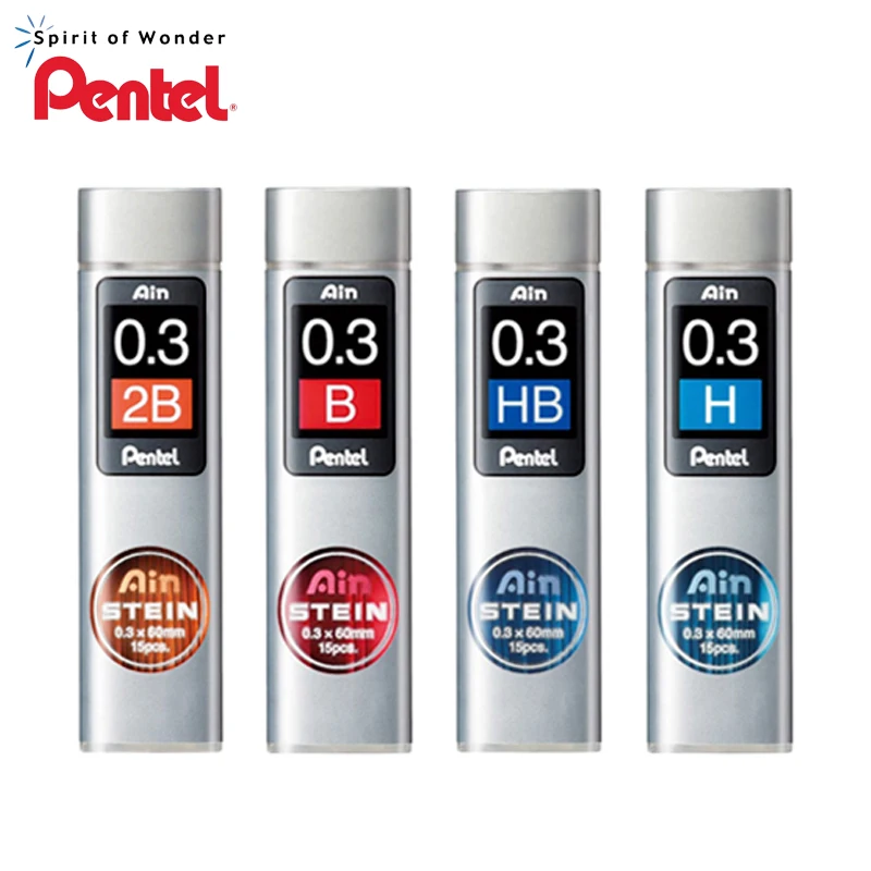

5 tubes/lot (15pcs/tube) Pentel 0.3mm Mechanical pencil leads B,2B,HB pencil refills school&office stationery