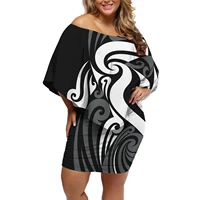 women small cape loose sleeveless off the shoulder summer dresses y2k vestidos de verano polynesia frangipani ropa mujer 2021