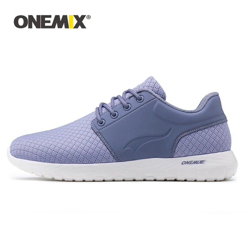 gray Беговые кроссовки Onemix для женщин летние дышащие сетчатые ультралегкие кроссовки на шнуровке спортивная ходьба спортивная обувь для пробежек - Цвет: gray