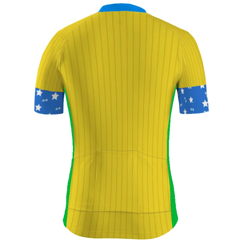 Pro Short Sleeve SUMMER TOPS Cycling Maillot fashion Jersey bike wear triathlon sweatshirt Yellow Brazil Men Motorcycle jacket | Спорт и