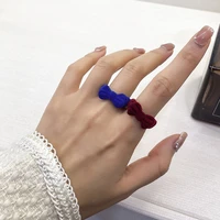 1pc band ring jewelry gift velvet bowknot for party wedding finger ring fashion daily wear women accessories