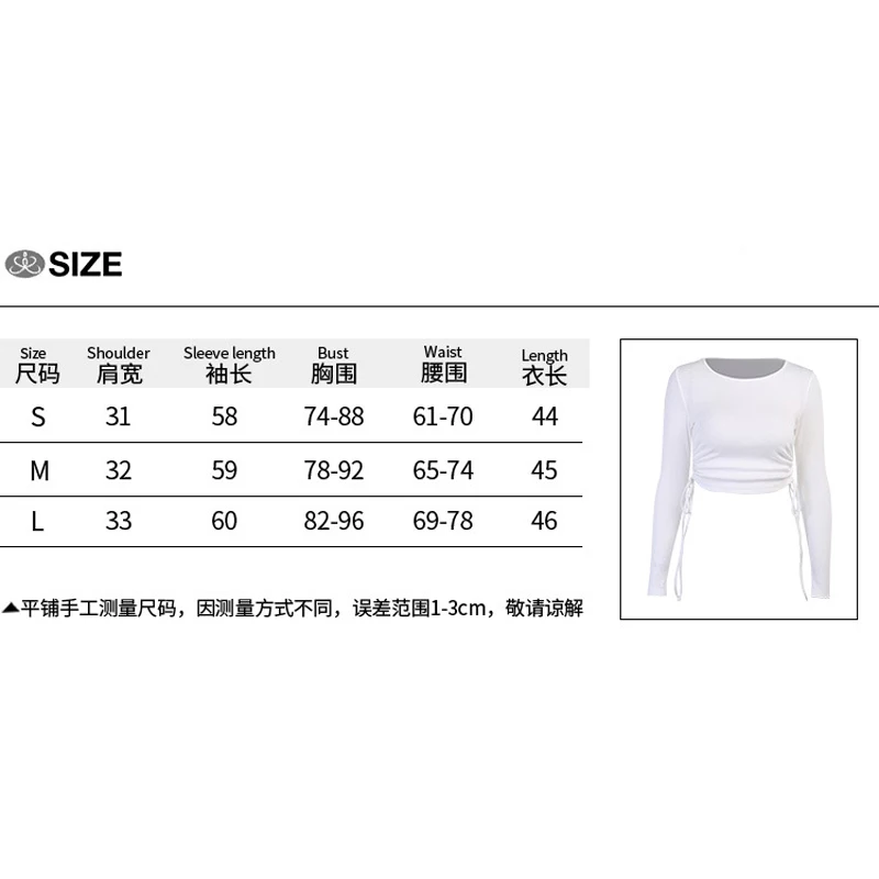 

Women Long Sleeve Ruched Solid Color Top Fashion Round Neck Lace-up Tops for Women Ladies