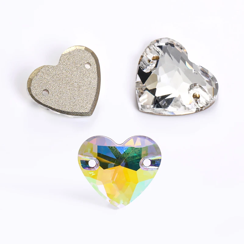 10 камней в форме сердца для шитья, стразы для вышивки, кристаллы с плоской задней поверхностью для украшения одежды и платьев.