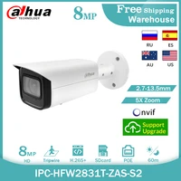dahu 8mp 4k ip camera ipc hfw2831t zas s2 5x zoom h265 sd card ir60m cctv poe outdoor starlight security bullet video camera