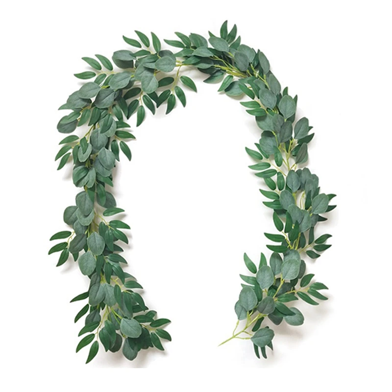 

3 Pack Artificial Eucalyptus Garland Greenery,Eucalyptus Vine,Eucalyptus Strands For Wedding/Backdrop Decor
