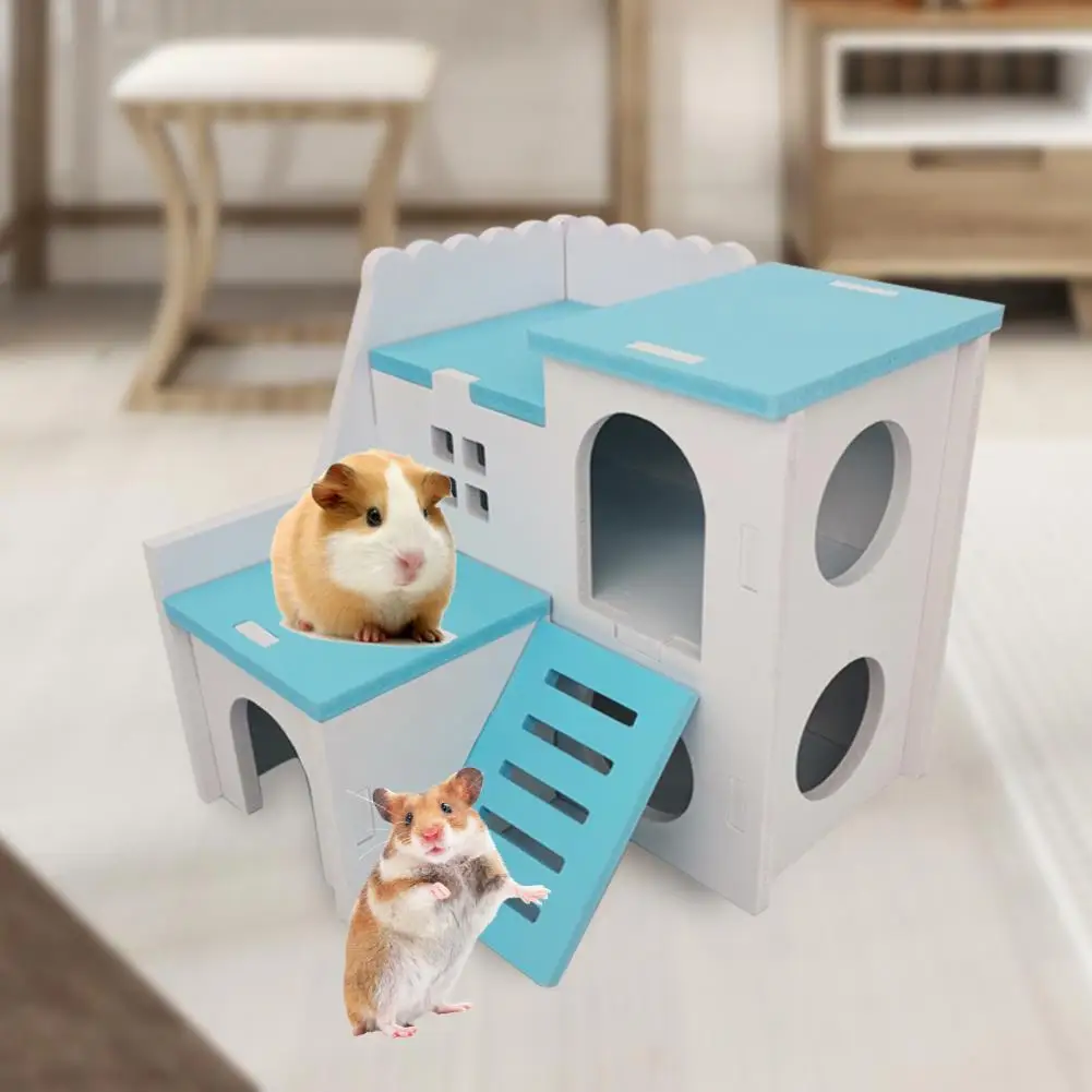 

Safe Guinea-pig House Creative Double Layers Hamster Sleeping Hut Accessories Toy Hamster Hideout House Guinea-pig House