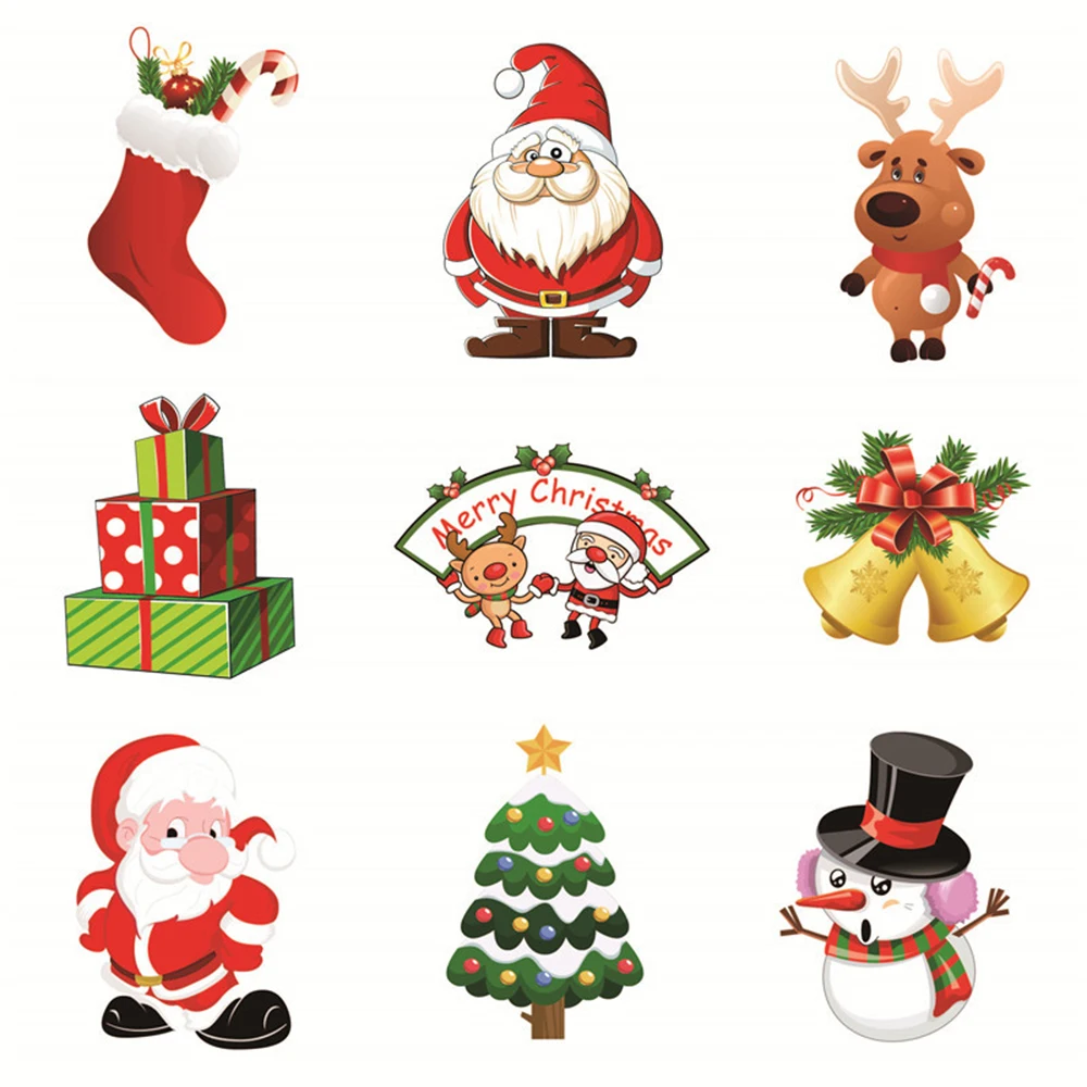 

Christmas Removable Window Glass Sticker Christmas Decorations for Home Santa Snowman Navidad 2020 Natal Noel New Year Gift