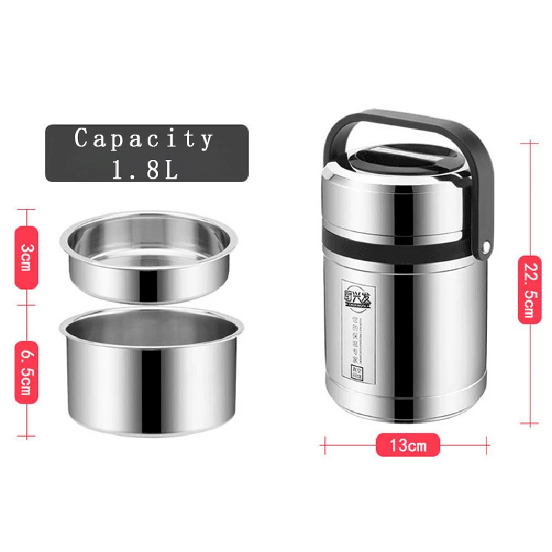 304 Вакуумный изолированный Ланч бокс из нержавеющей стали 2 слоя герметичная