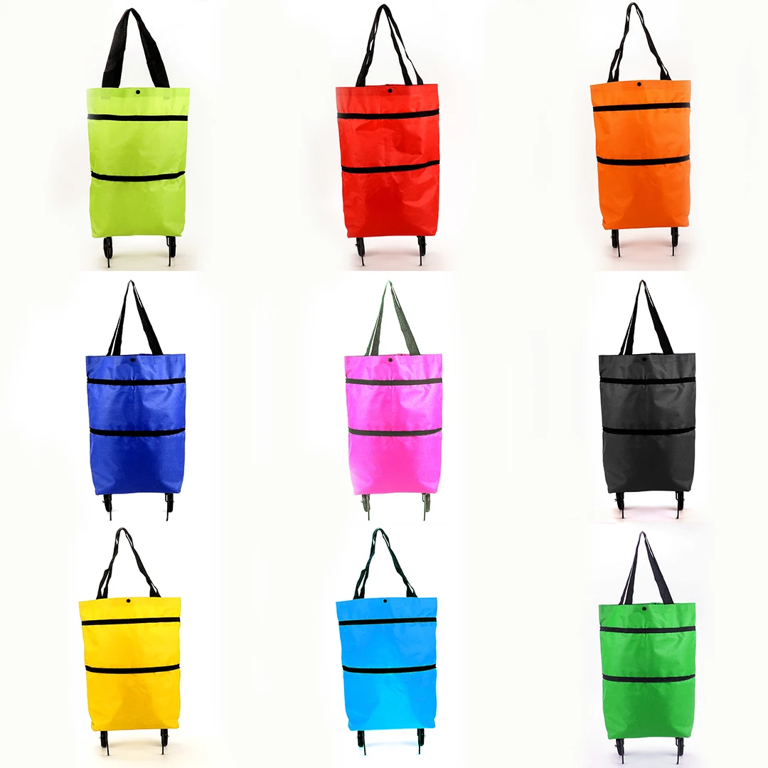 

Foldable Shopping Bag Women Reusable Eco Home Trolley Cart Large Capacity Waterproof Luggage StorageTotes Bags With Wheels