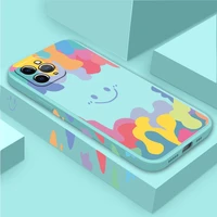 luxury smiley pattern graffiti square phone case for iphone 12 11 pro max xs x xr 6 6s 7 8 plus se 2020 silicone soft back cover