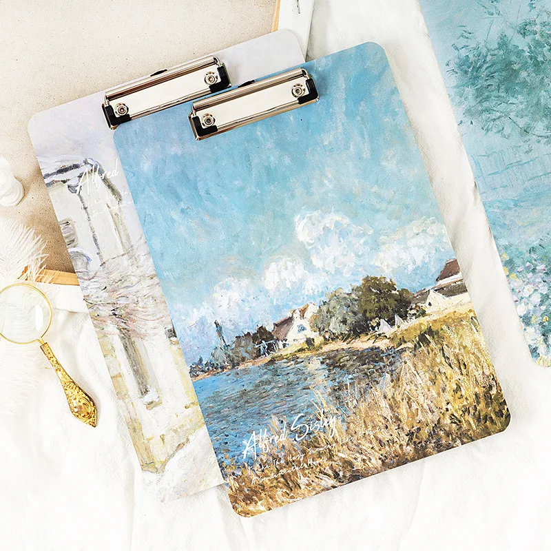 Folder for Documents Van Gogh Oil Painting Pattern Clip A4 Writing Board Drawing Pad Document Organizer | Канцтовары для офиса и