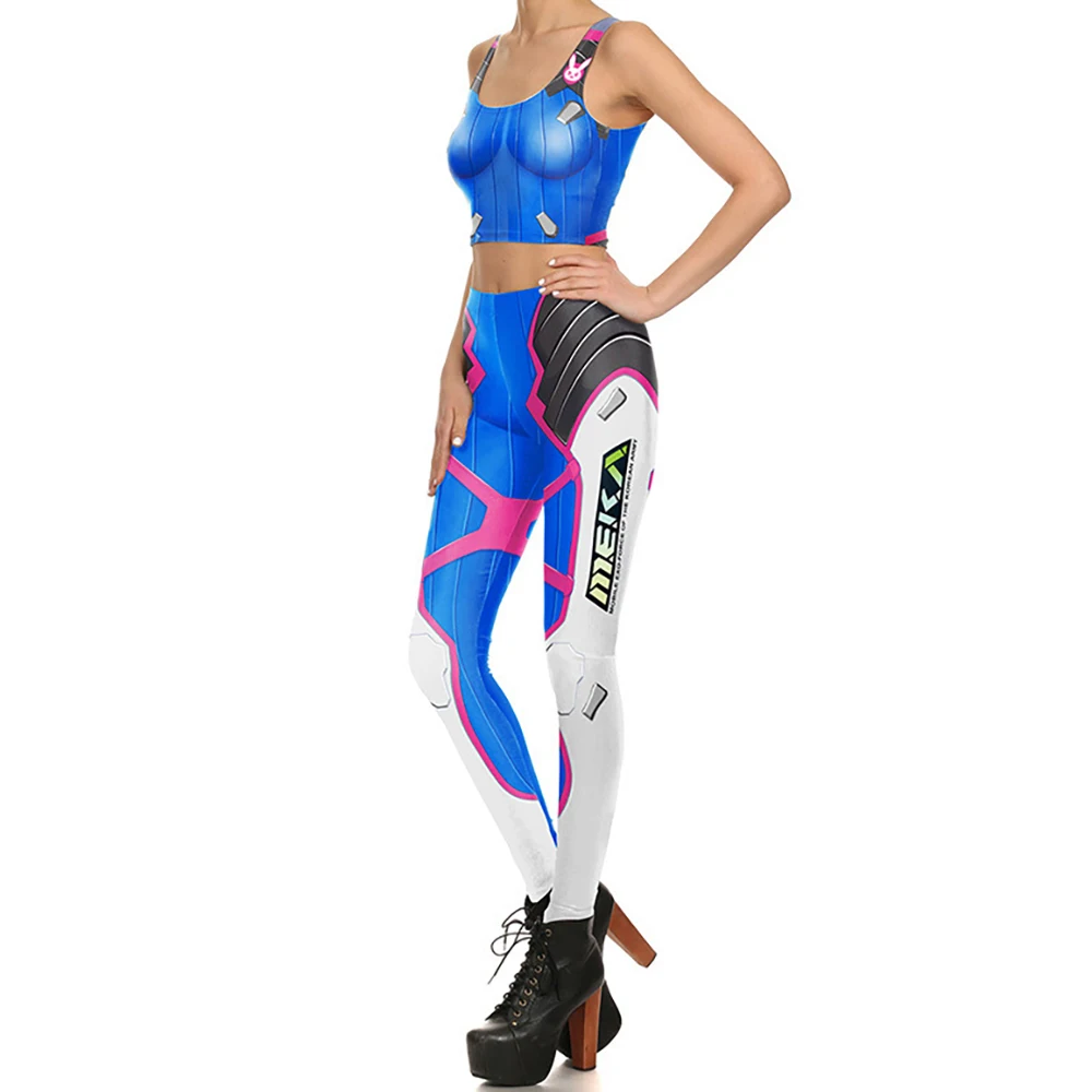 Женский костюм для косплея узкие брюки D.VA обтягивающий спортивные Летний