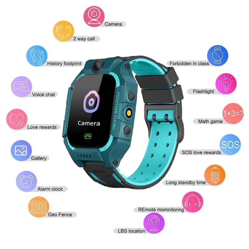 Детские умные часы Z6 детские с GPS трекером камерой кнопкой SOS напоминанием о