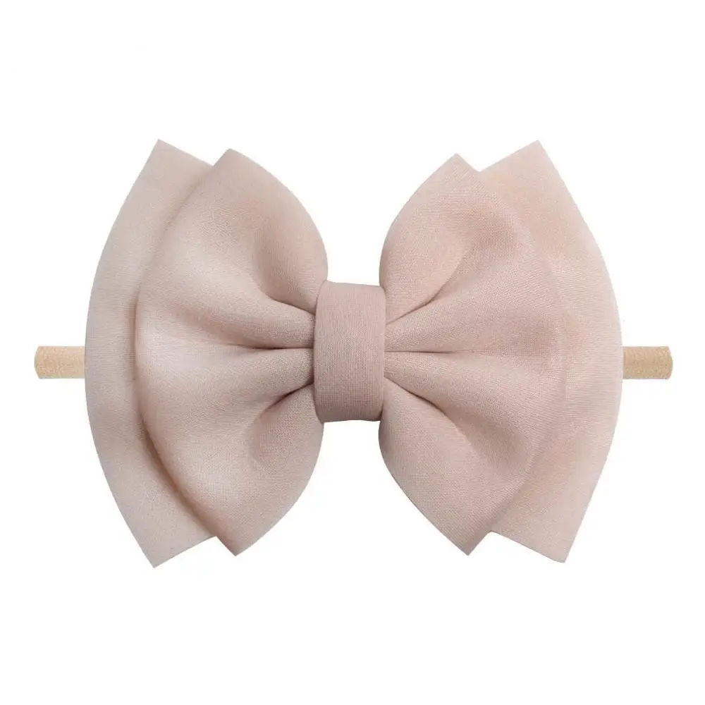 

10 pcs/lot, 6'' Double Layer Puff Hair Bows Nylon Headband For Girls Elastic Nylon Big Puff Bow Hair Band Hair Accessories
