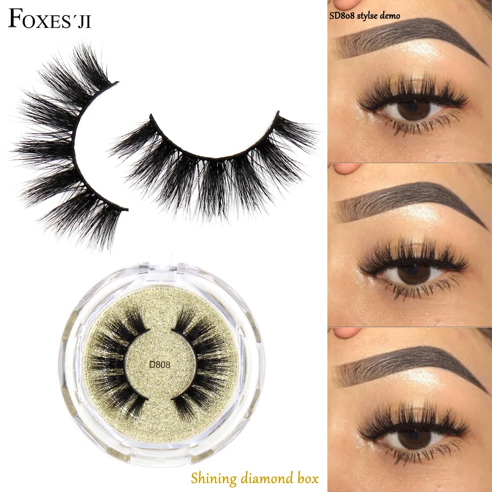FOXESJI накладные ресницы норковые 3D Ручная работа толстый объем Популярные