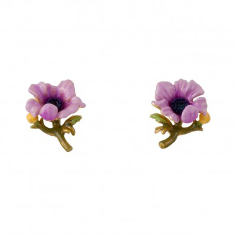 

European and American Trend Explosion Earrings Fresh and Elegant Fashion Mini Enamel Glaze Flower Stud Earrings Earrings Women