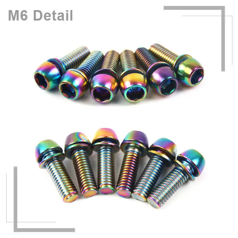 Титановый шток M5/M6 MTB велосипед титановый покрытый дорожный горный велосипедный руль из нержавеющей стали винт велосипедные аксессуары