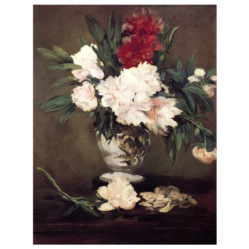 Французский художник Эдуар Мане разместите картину вазы пиона на небольшой