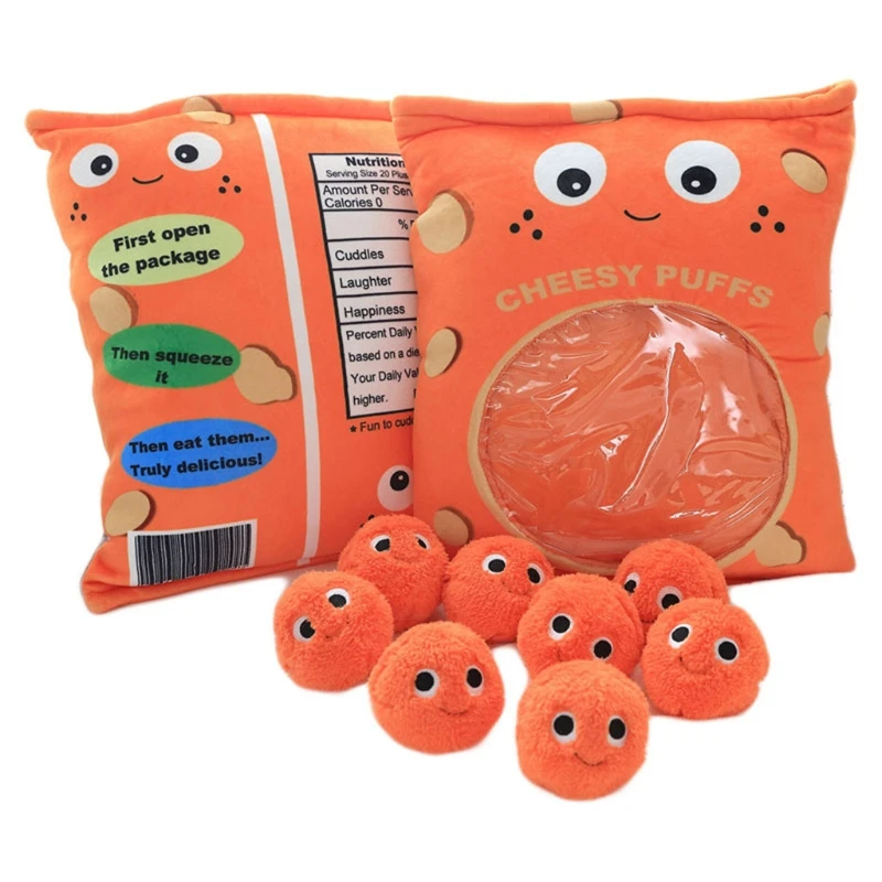 

Cute Puff Snack Pillow Plush Toy Cartoon Warm Soft Toy for Kids Girl Boy Birthday Festival Occasions Home Decorations