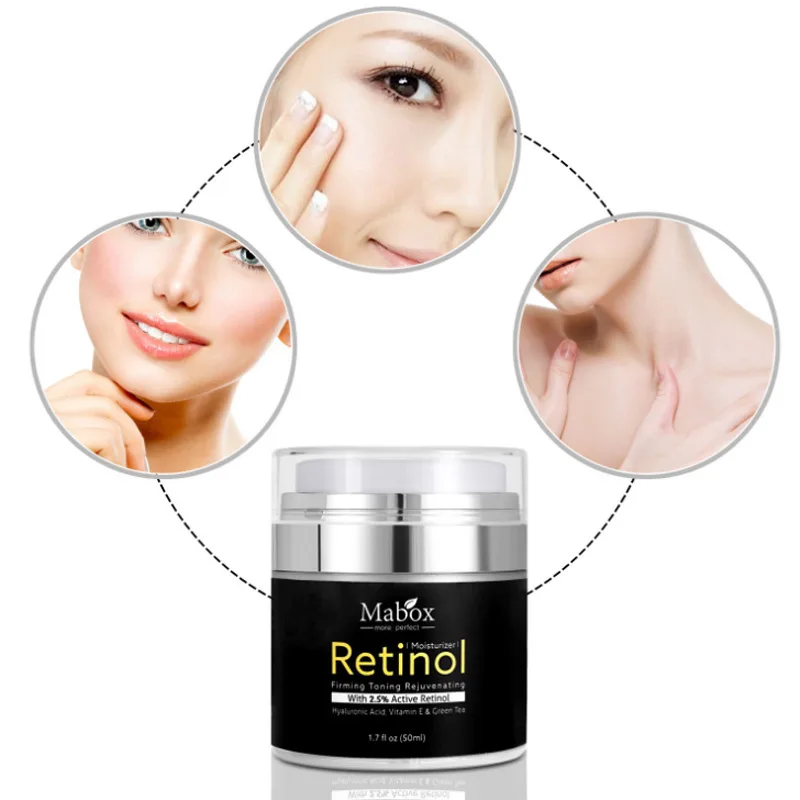

Mabox Retinol 2.5% Moisturizer Face Cream Vitamin E Collagen Retin Anti Aging Wrinkles Acne Hyaluronic Acid Whitening Cream