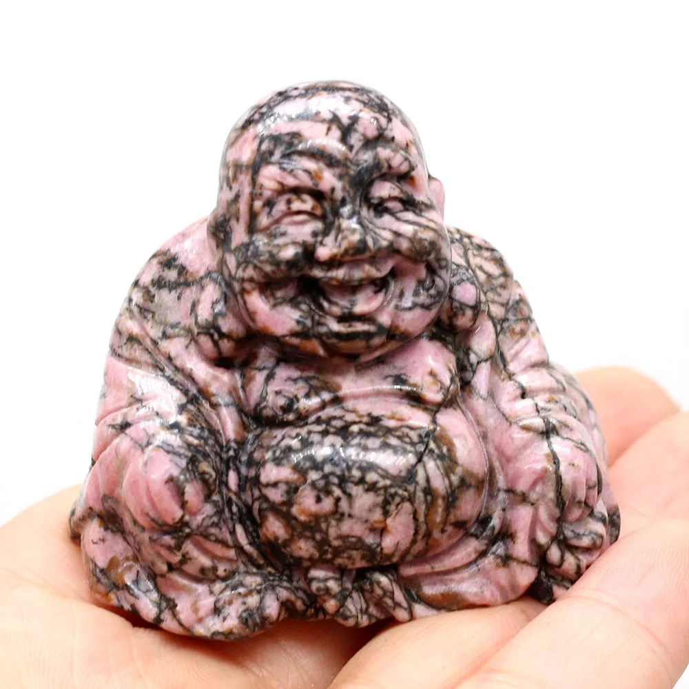 yachu Natural Stone Maitreya Buddha-shaped Transfer Home Decoration Making DIY Jewelry Accessories Size 35x50mm Lucky