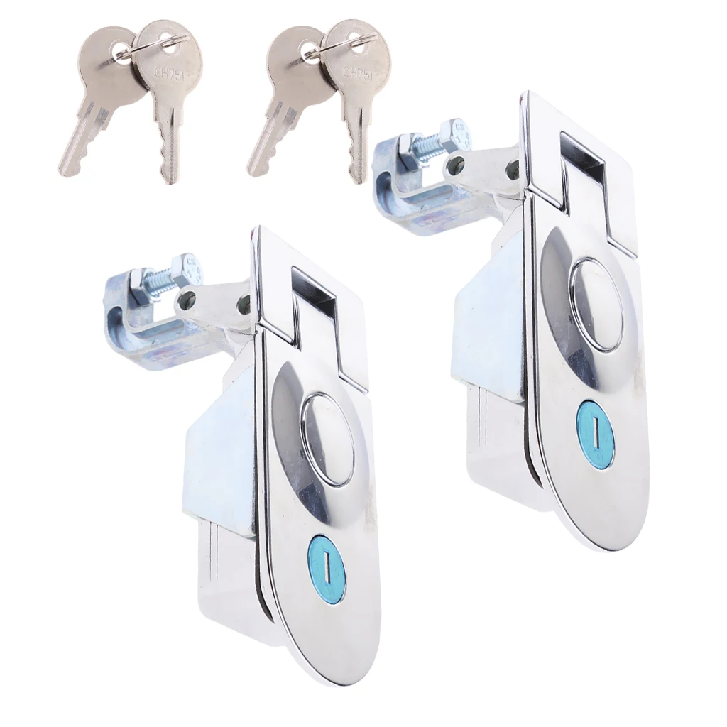 2x Compression Flush Mount Push Locks Doors Latch with Keys for Boat RV Yacht Tool Box Camper Trailer | Автомобили и мотоциклы
